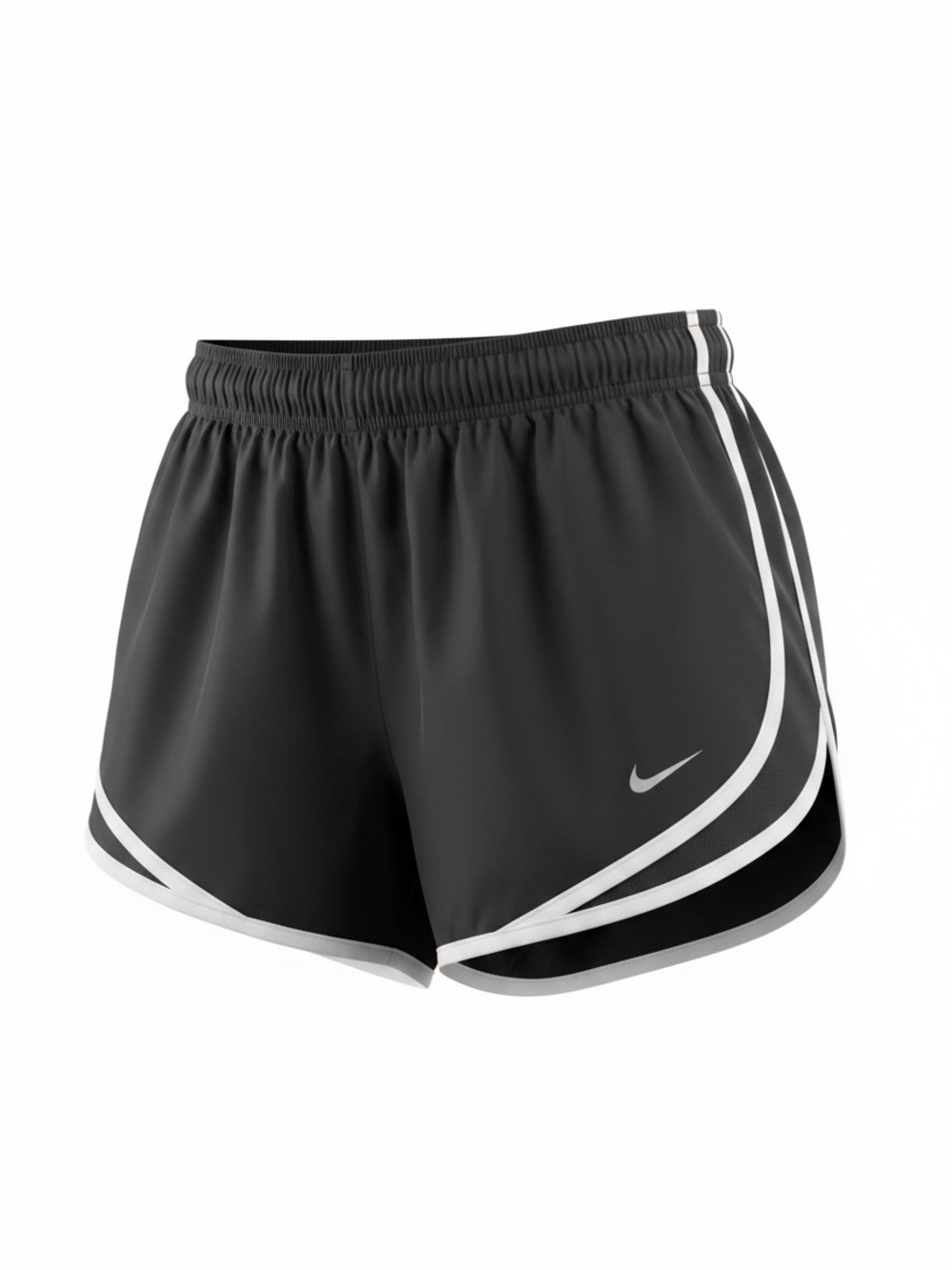 Nike Women's Black Athletic Shorts with White Piping
